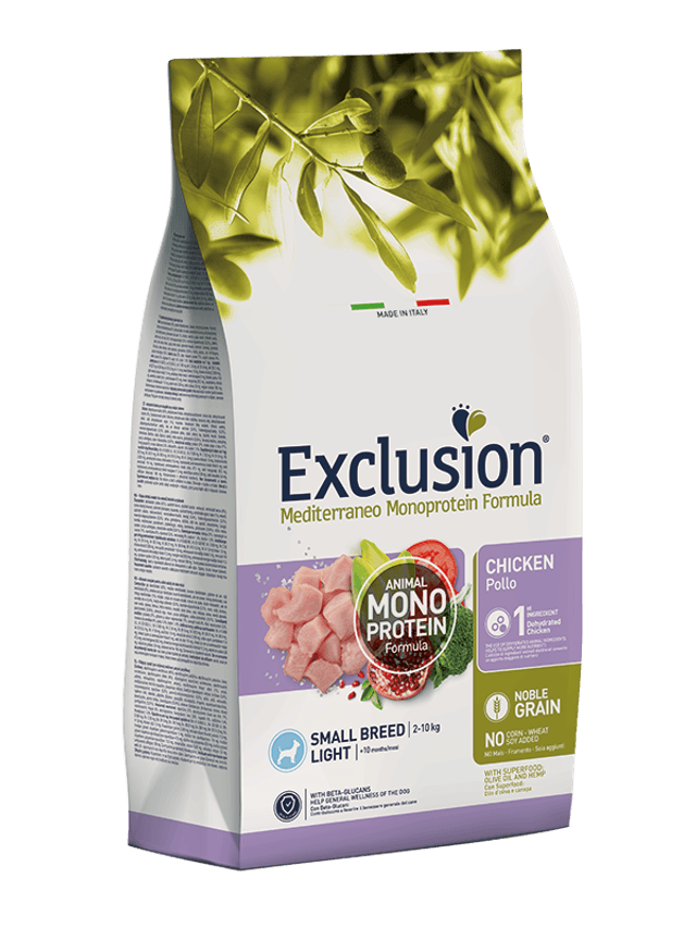 EXCLUSION DOG SMALL ADULT LIGHT POLLO